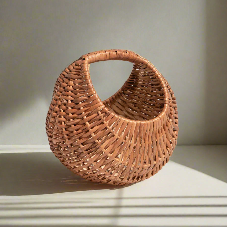 Wicker Moon Basket Handcrafted MoonShaped Basket Redox Art