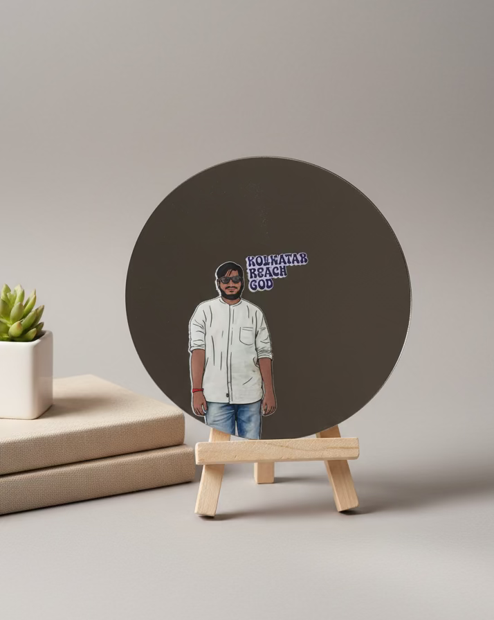 PERSONALISED AFFIRMATION MIRROR WITH CUSTOM ILLUSTRATION
