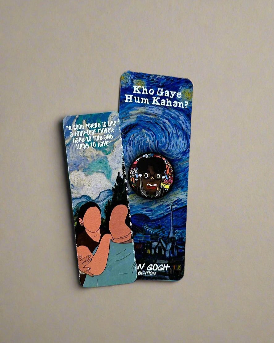 Elegant personalized bookmark crafted from 500 GSM textured paper, featuring vibrant designs like Vintage, Harry Potter, Van Gogh, and more for bibliophiles.