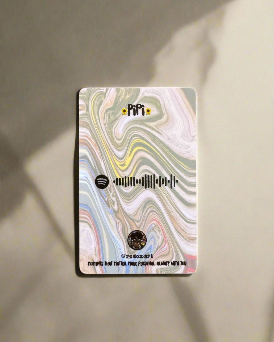 Personalized wallet card with Spotify code integration, linking to your favorite playlist. Crafted from high-quality PVC, perfect for music lovers and influencers.