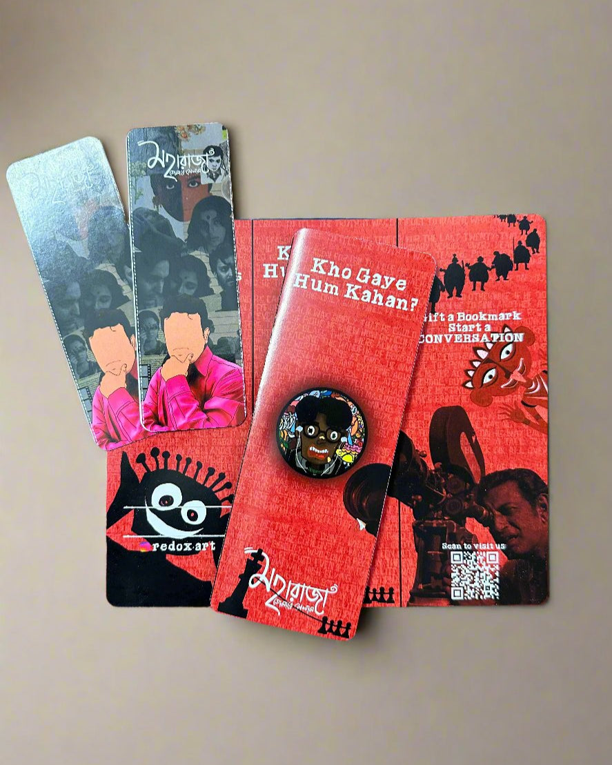 Durable 250 GSM high-gloss paper sleeve designed to elegantly showcase and protect your personalized ‘Kho Gaye Hum Kahan’ bookmark.