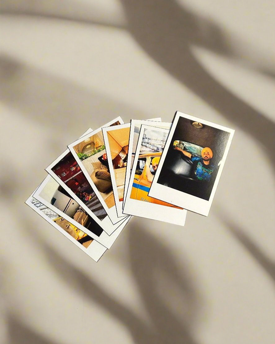 Premium Polaroids printed on 250 GSM high gloss paper, showcasing vibrant, high-quality images to preserve your cherished memories in timeless style.