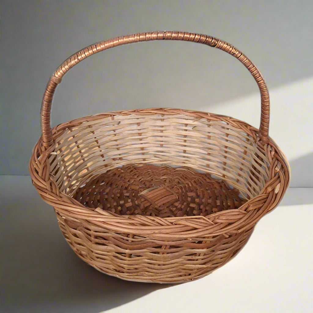 BAMBOO CANE BASKET WITH HANDLE