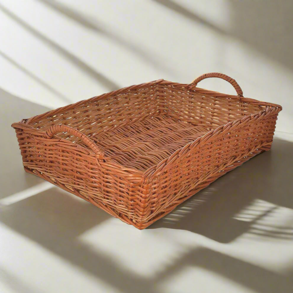 BAMBOO CANE RECTANGLE BASKET