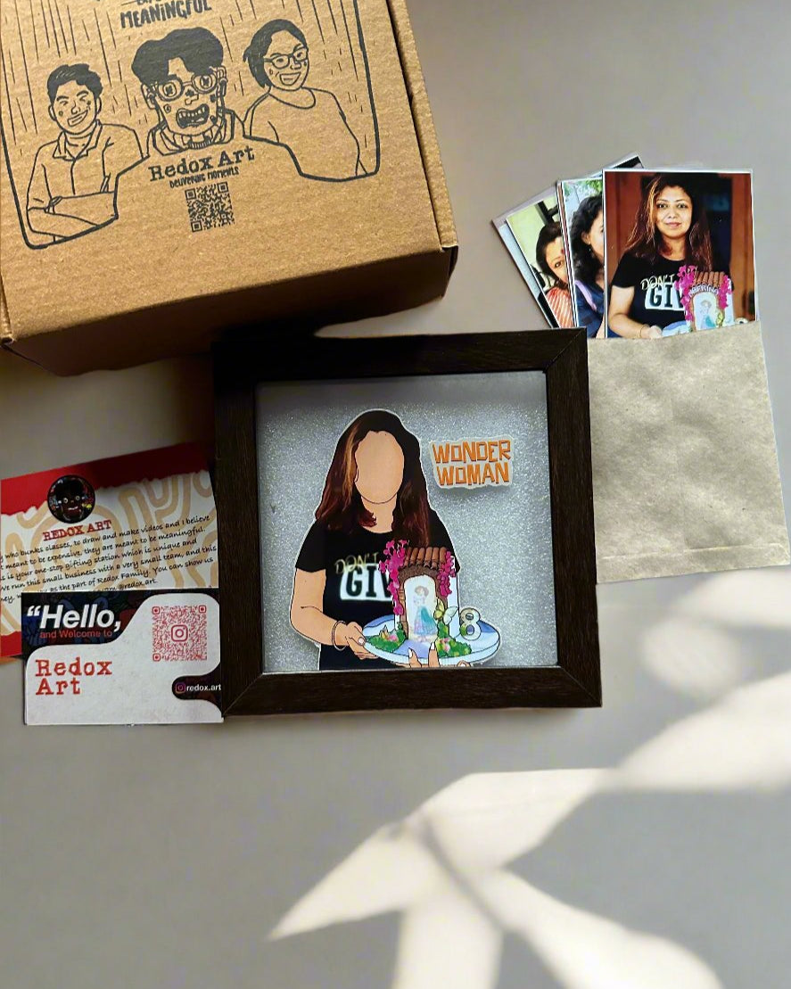Mini Seamless Frame (8" x 6") with a smooth matte finish, perfect for small spaces like desks or compact areas, showcasing a personalized artwork or photo.